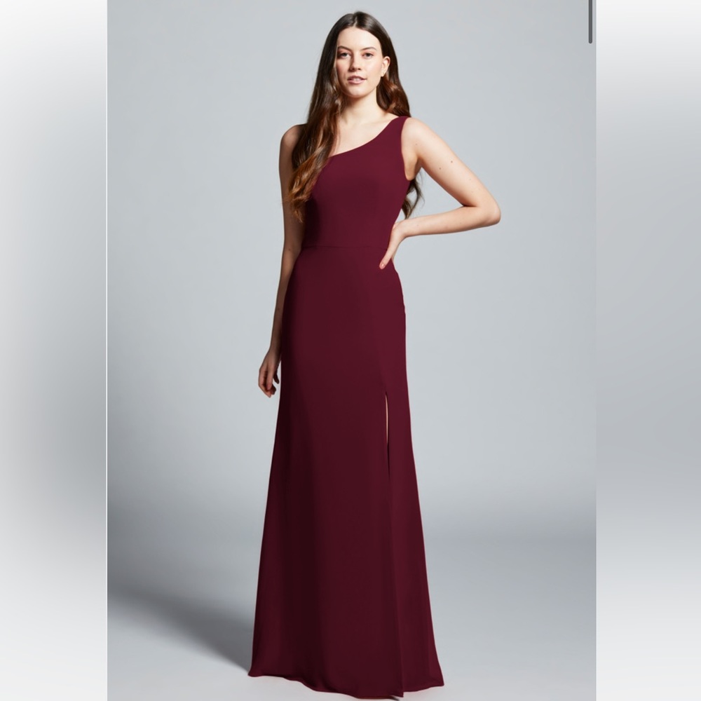NWT Hayley Paige Occasion Dress. Style #52153 in color Sangria. Womens Size 12